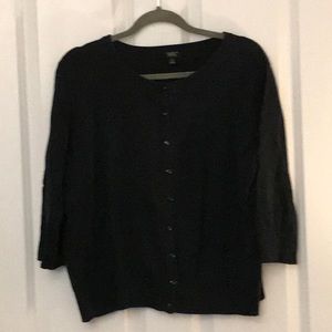 Talbots petites Black 3/4 sleeve cardigan